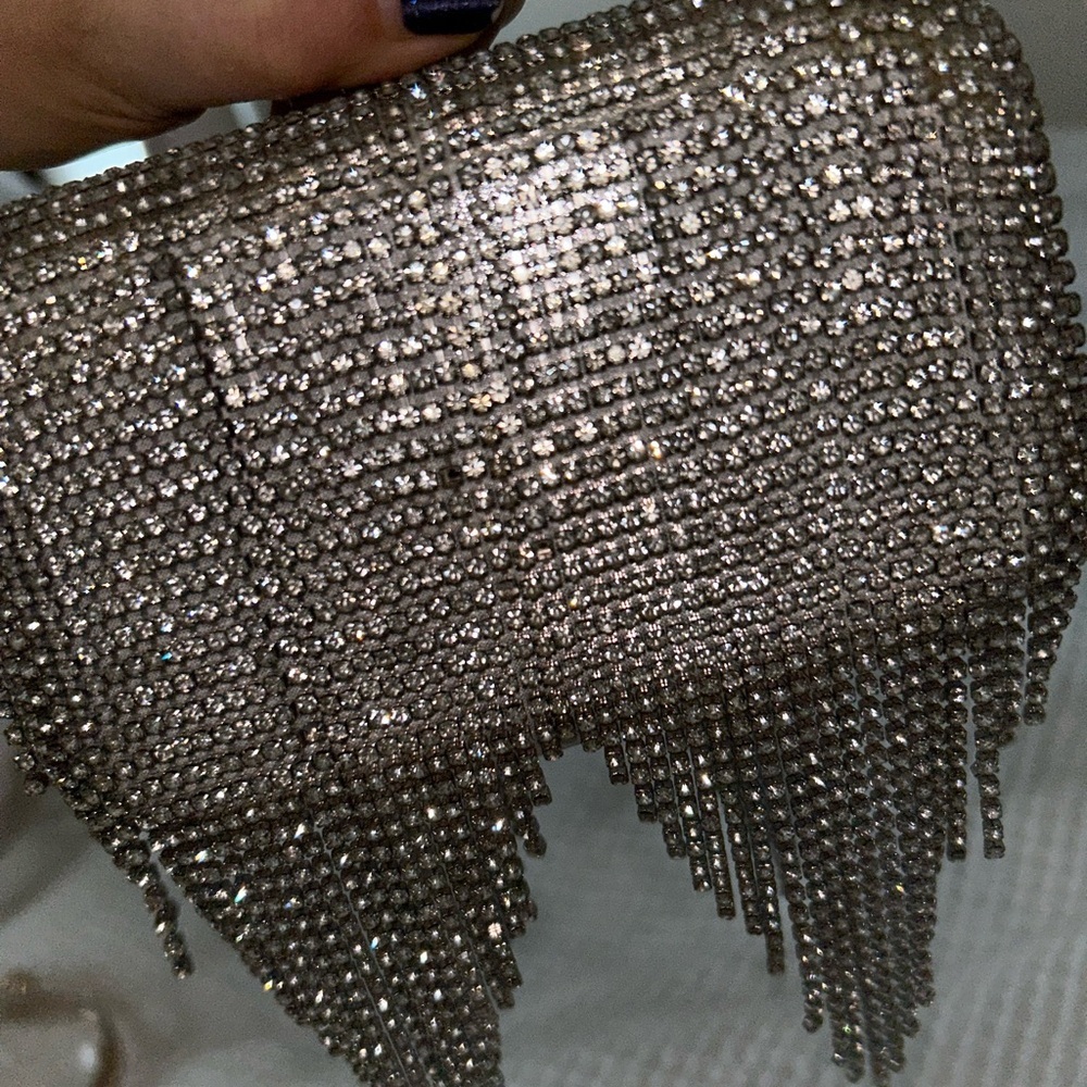 Silver Rhinestone Clutch Bag - Picture 2 of 3